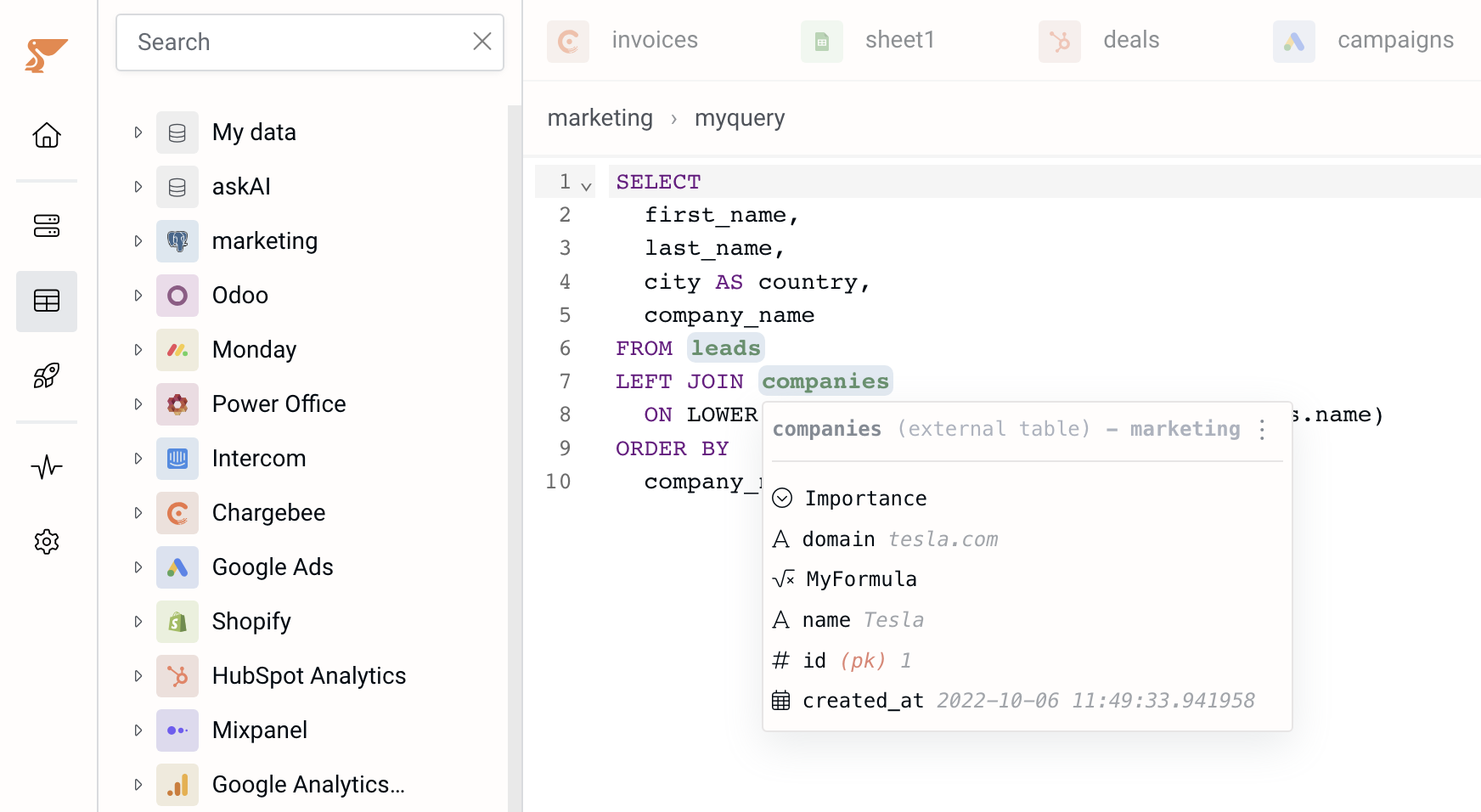 Use SQL on all your SaaS data