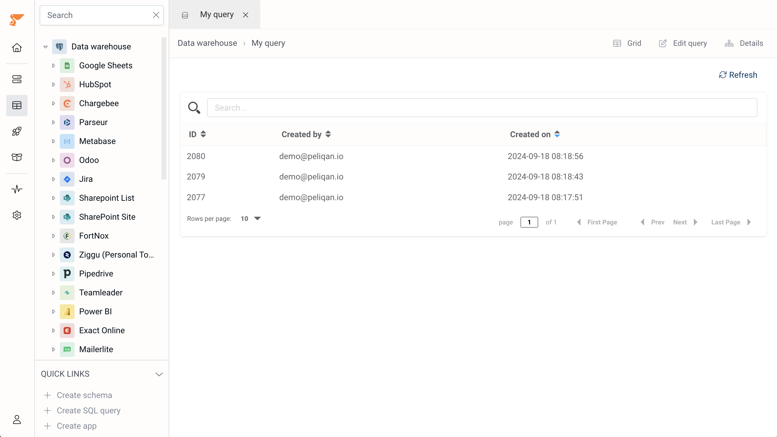 Version history of SQL queries